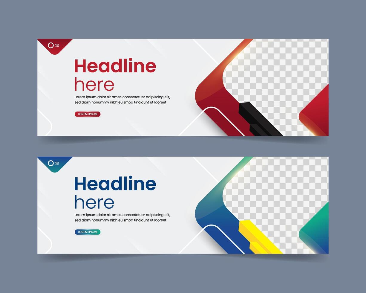 Gradient modern banner design template vector