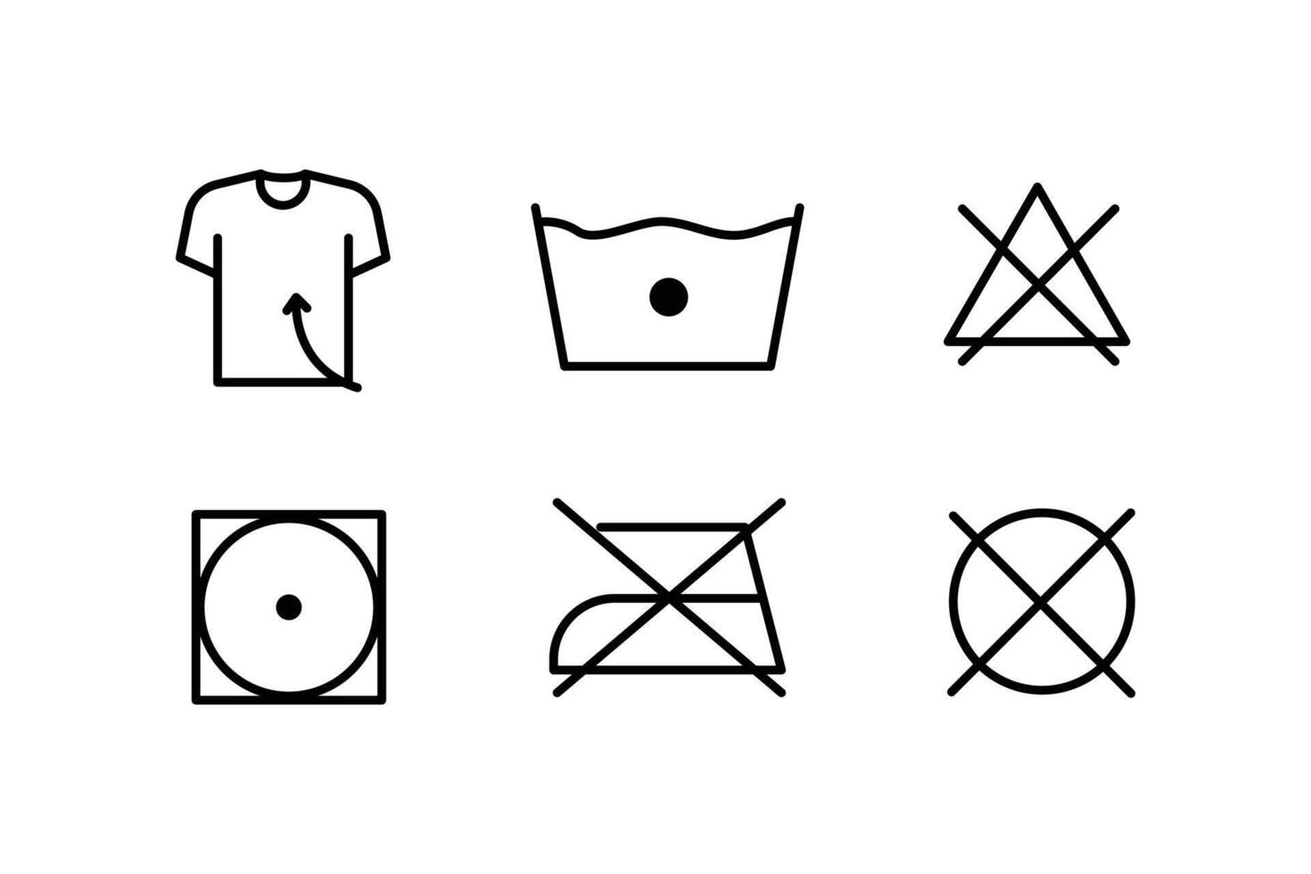 Washing Instructions, Set of washing symbol, laundry care icons. Clothes washing instruction illustration vector