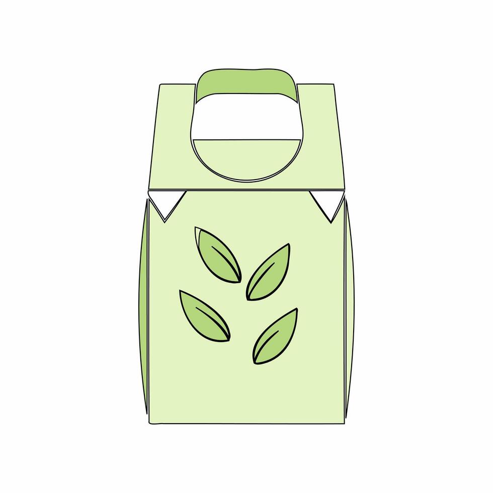 illustration of eco-friendly packaging with green leaves, sustainable design.. vector