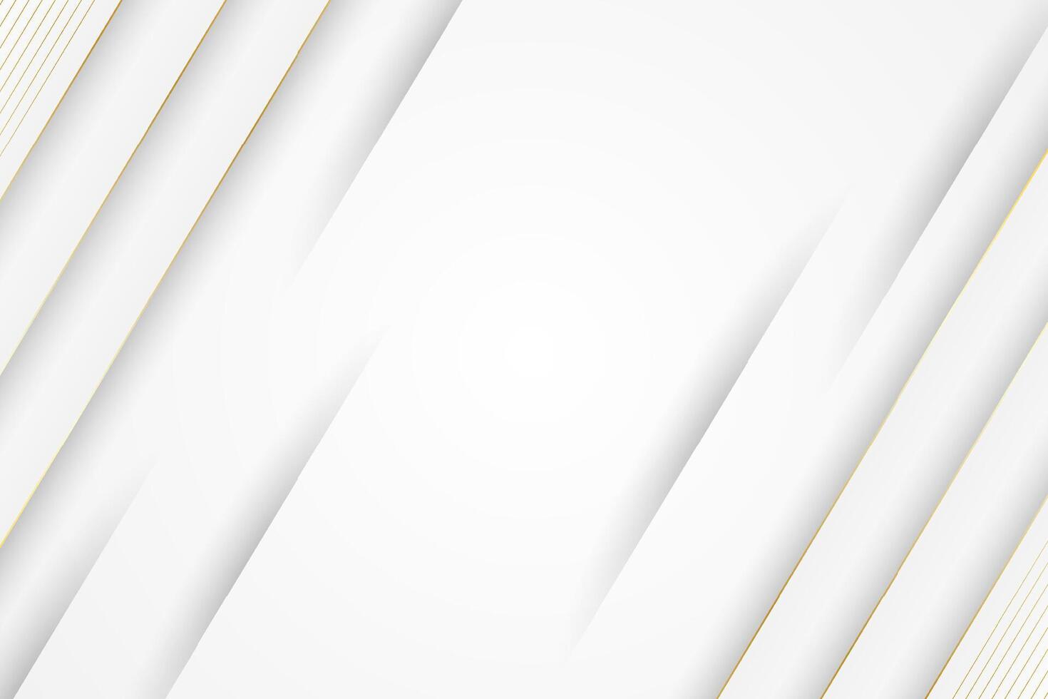 White luxury background with gold line ornament vector
