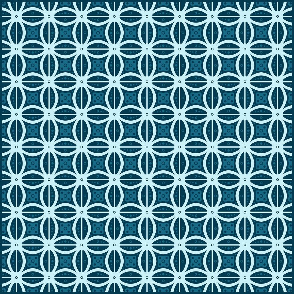 unique batik pattern with dark blue dominant color vector