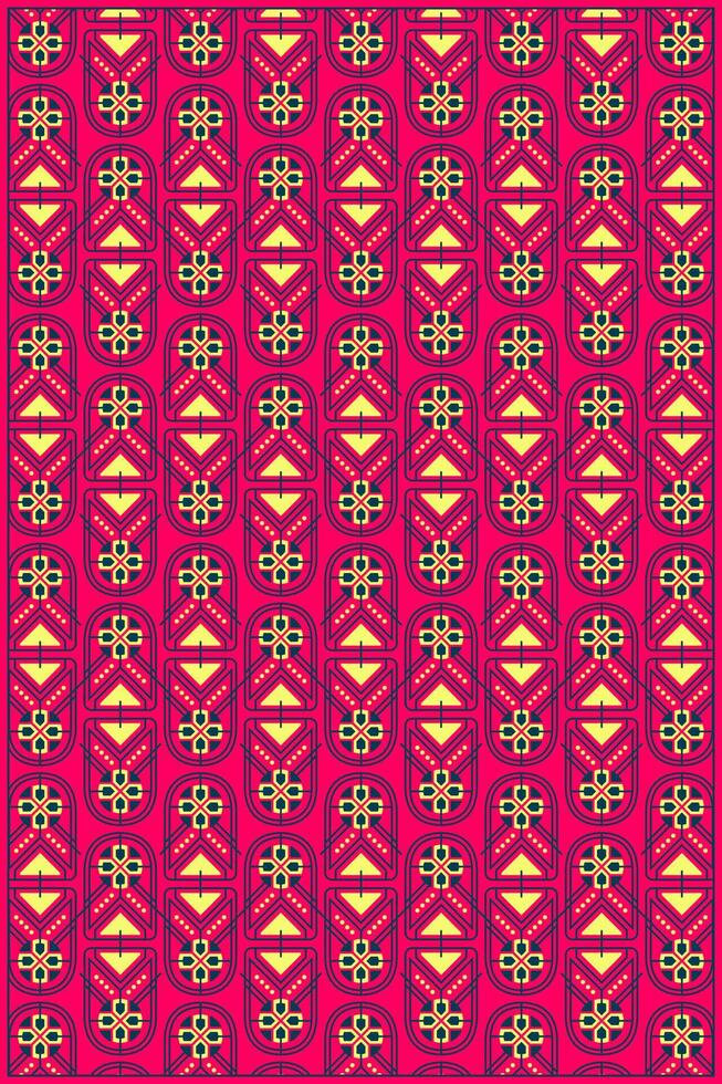 symmetrical shape pattern with dominant red color vector