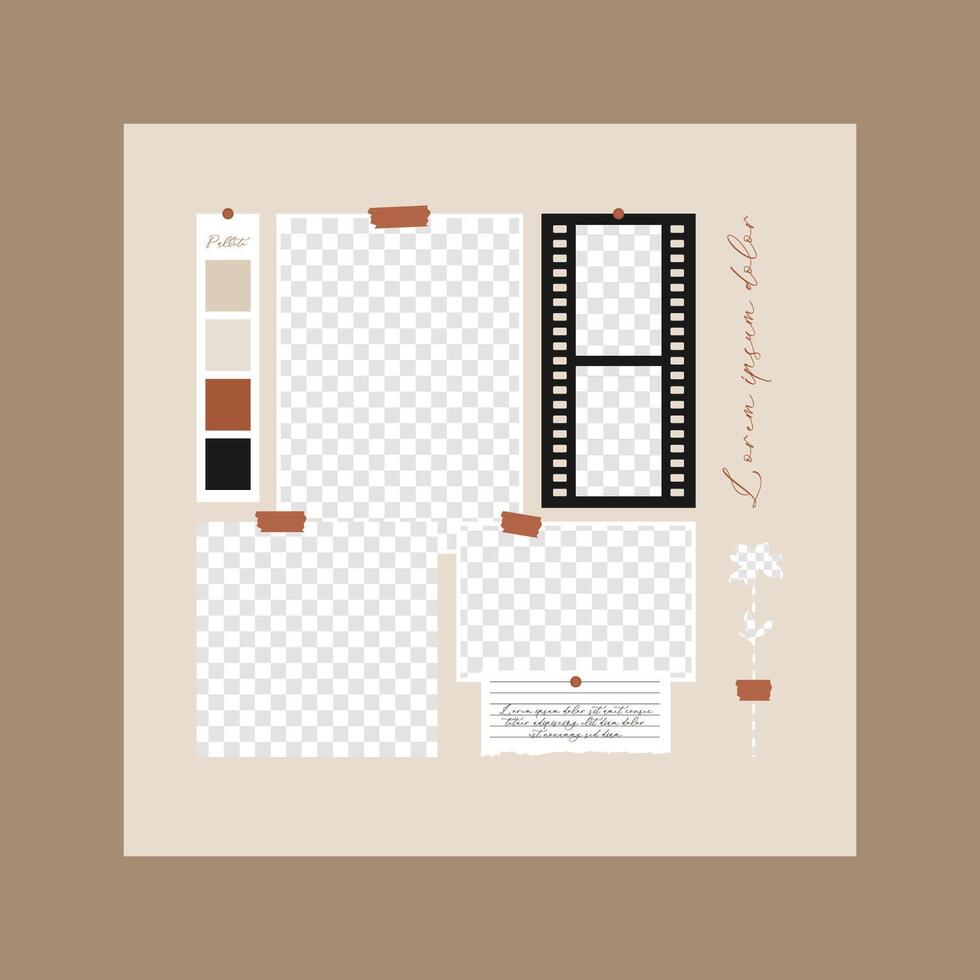 Moodboard collage with pictures vector