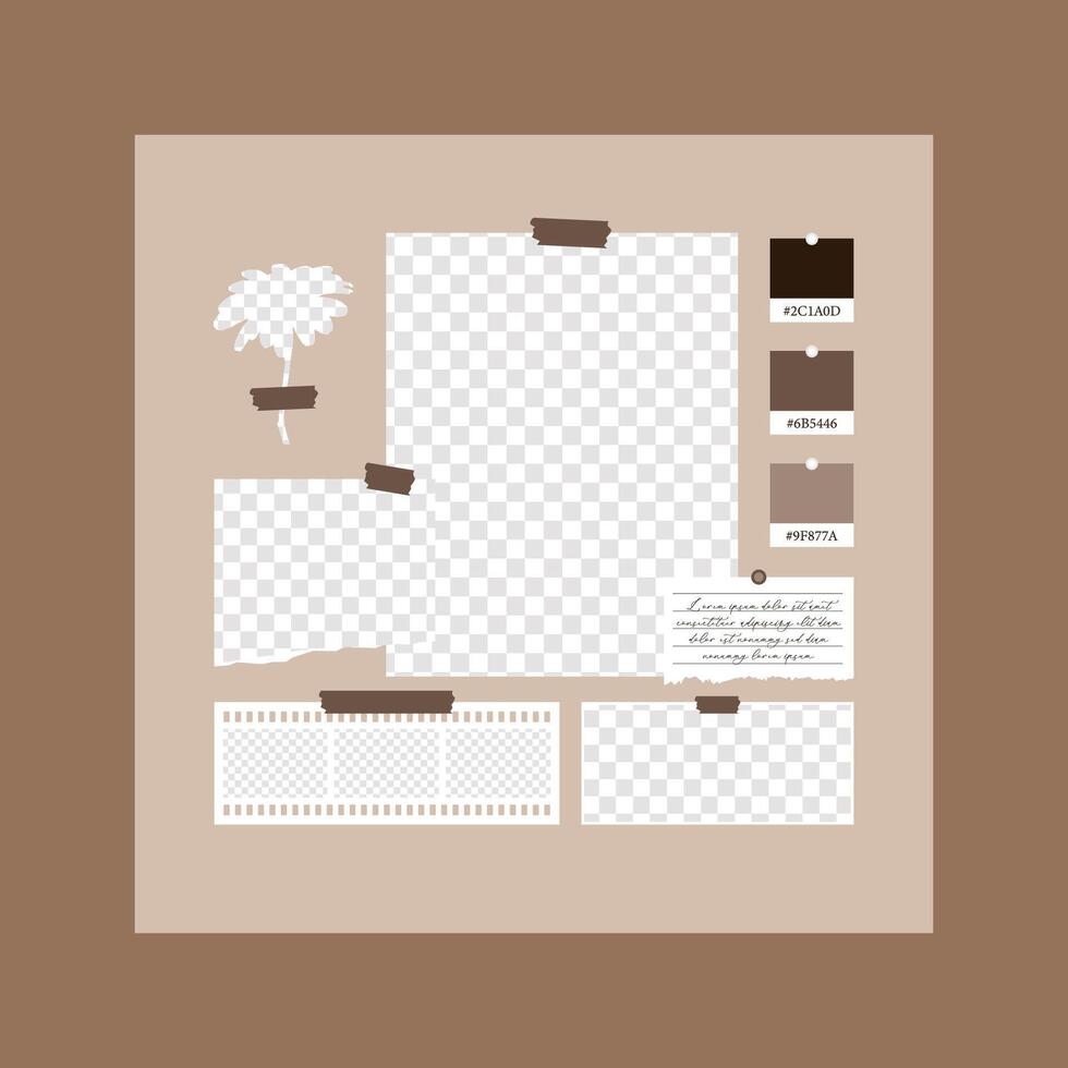 Artistic moodboard with pictures vector