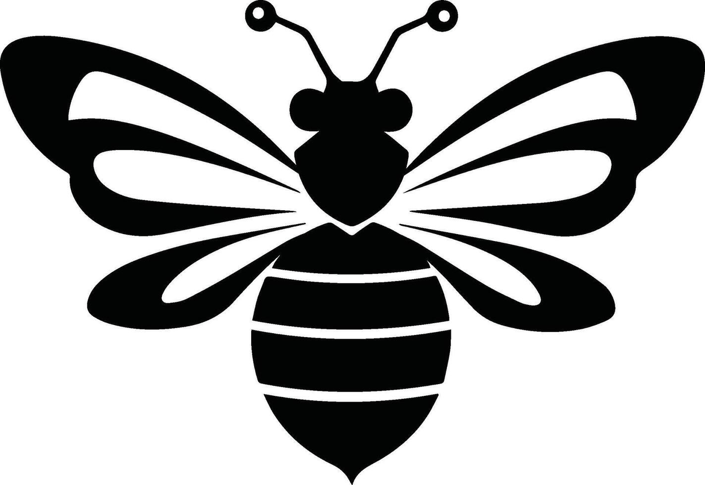 Simple cute bee logo design isolated on white background vector