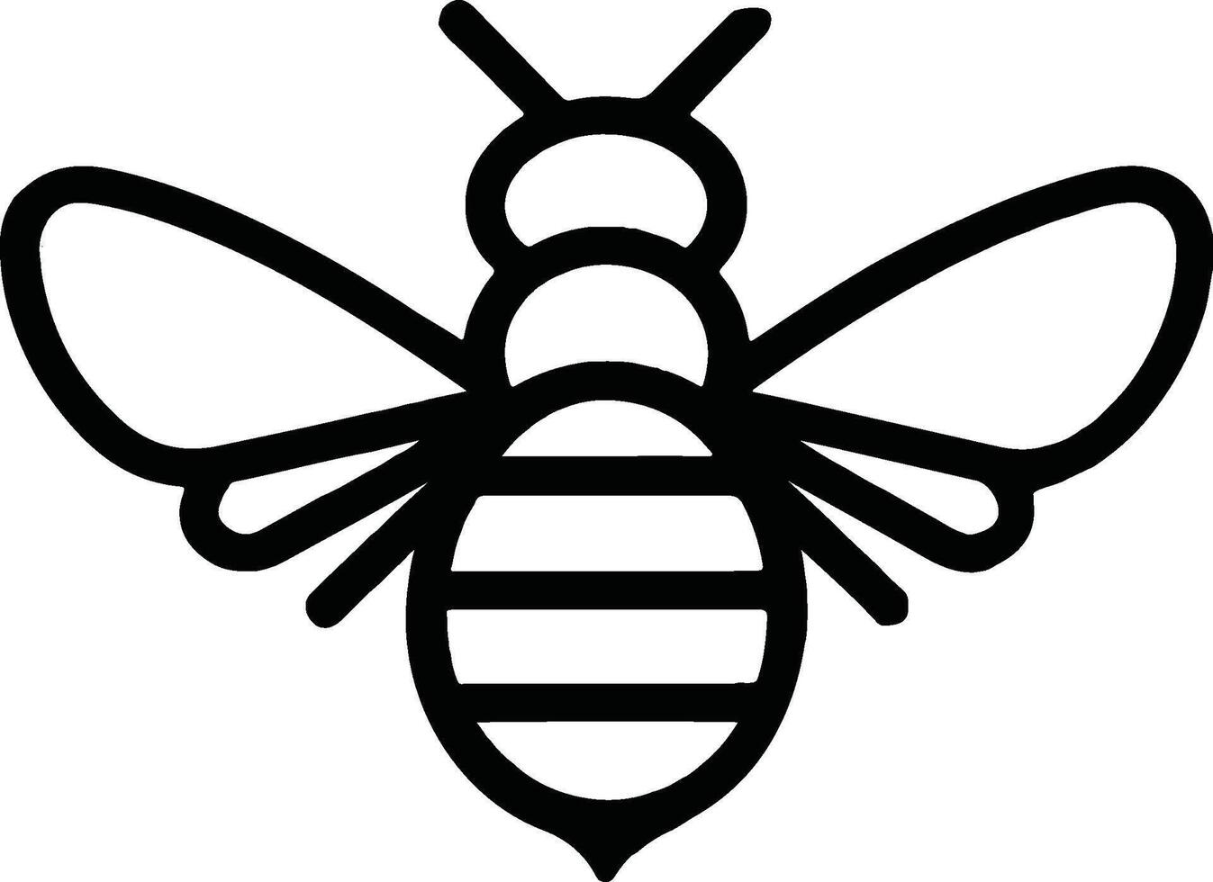 bee logo design silhouette illustration vector