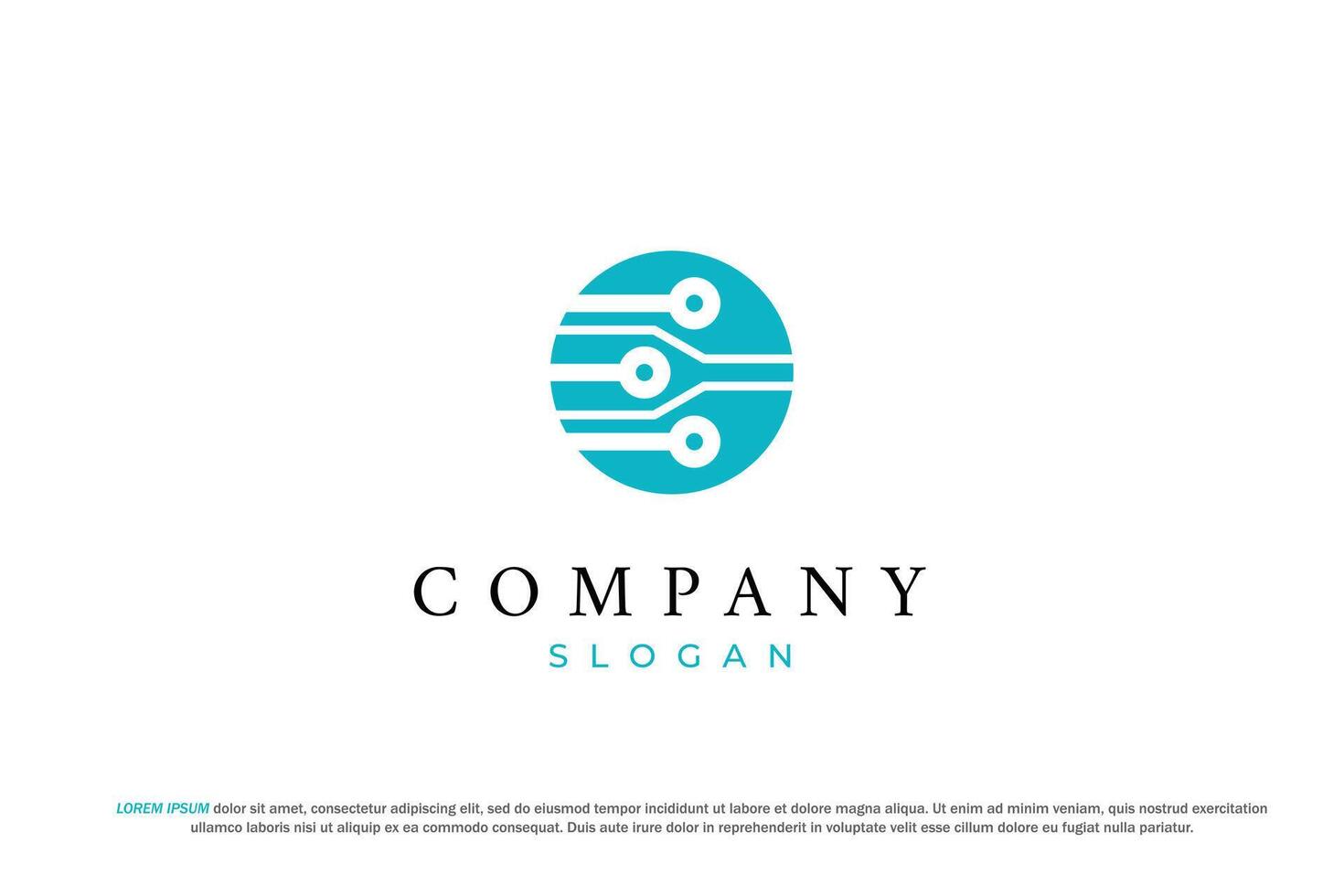 minimalist tech logo letter e circle vector