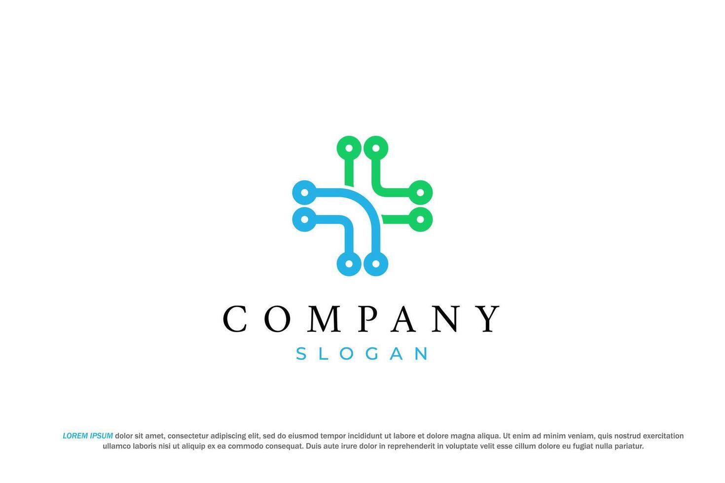 Minimalist tech logo for a startup cross vector
