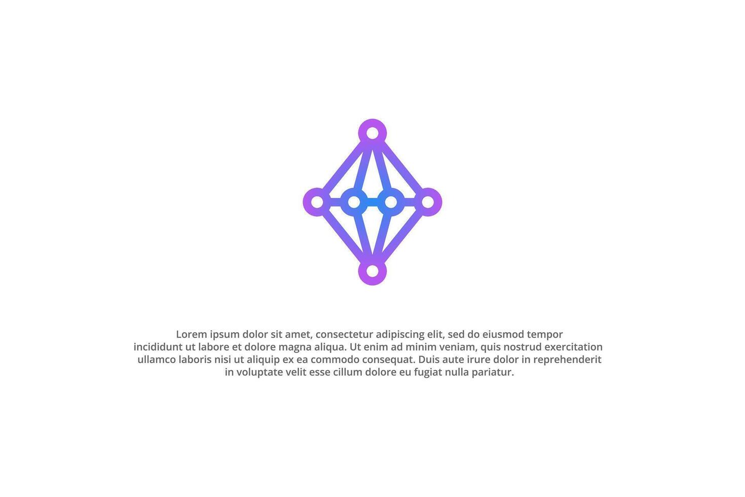 minimalist tech logo diamond vector