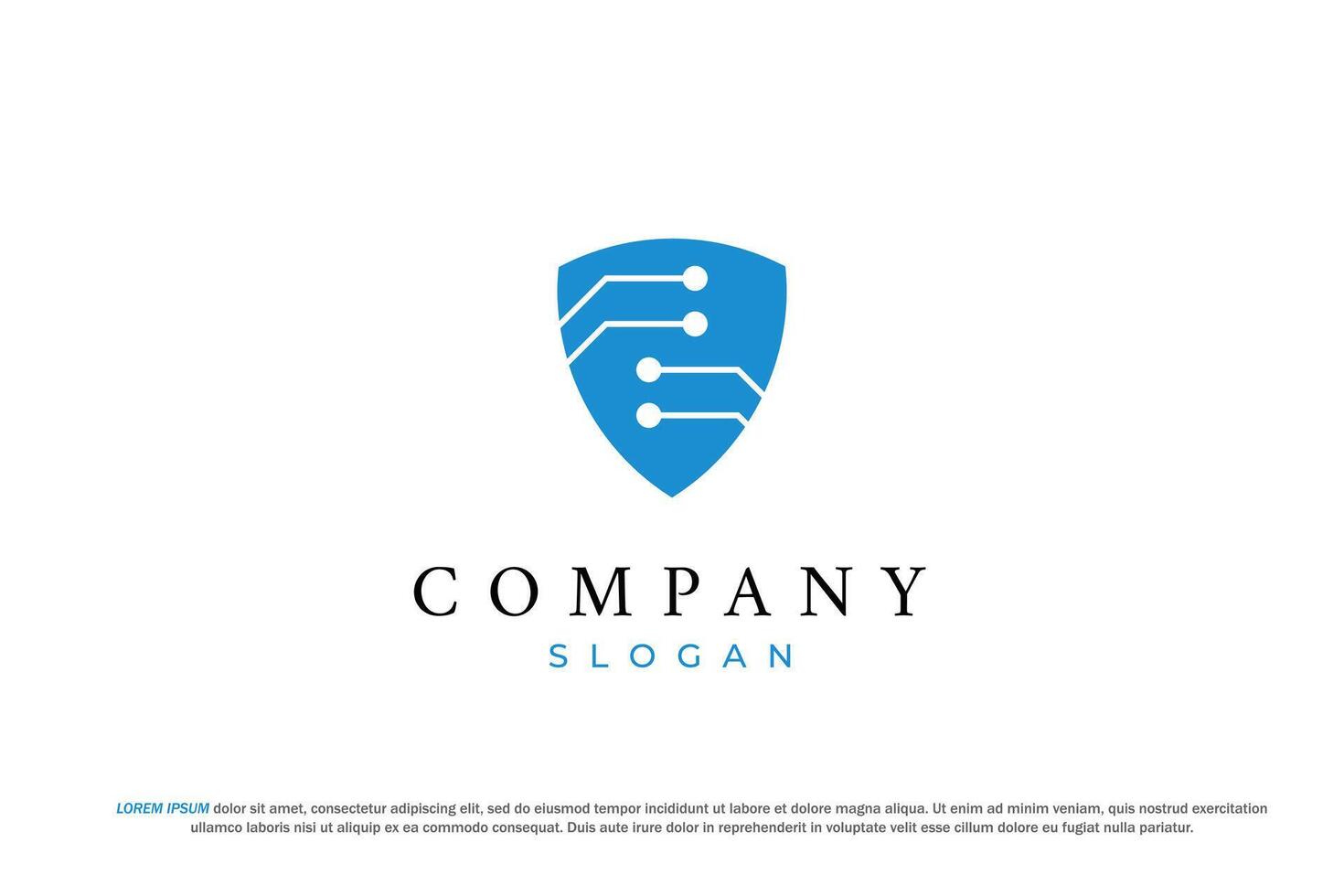 minimalist tech logo shield security vector
