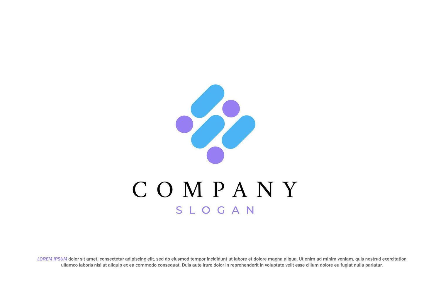 minimalist tech logo letter i vector