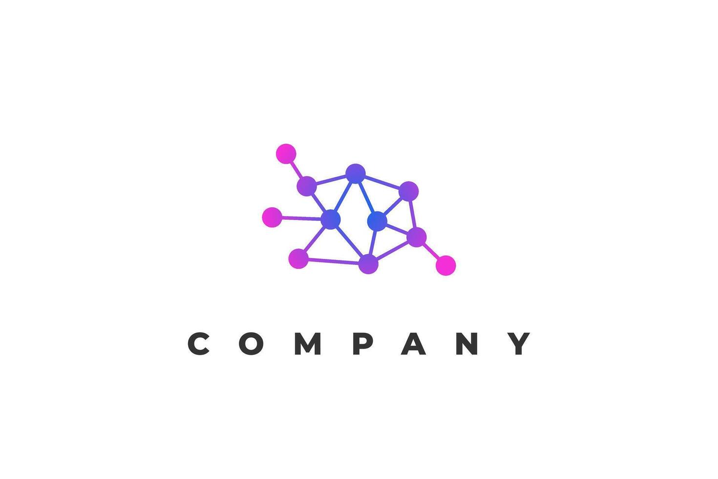 minimalist tech logo brain vector