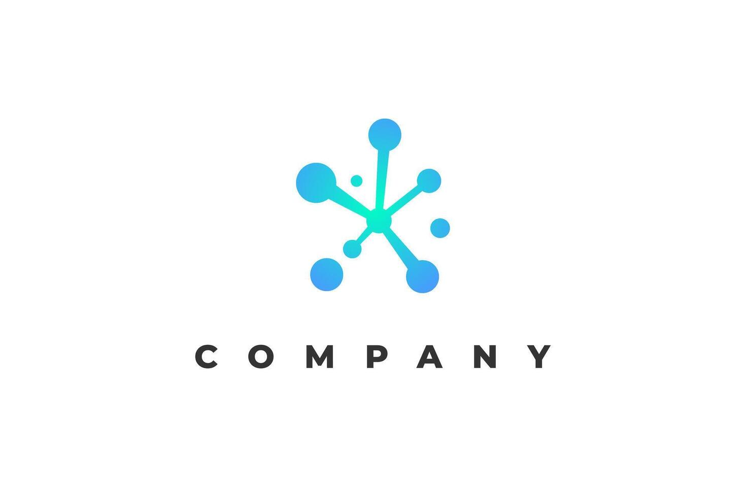 minimalist tech logo neuron digital vector