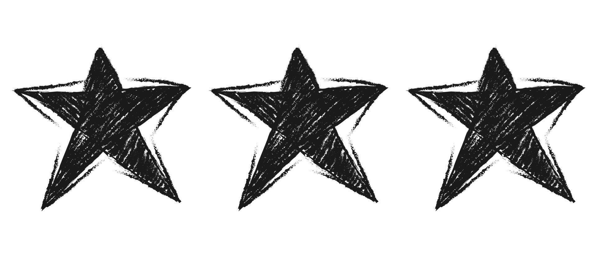Hand drawn Star rating positive feedback. Doodle star rating symbol. isolated on white background vector