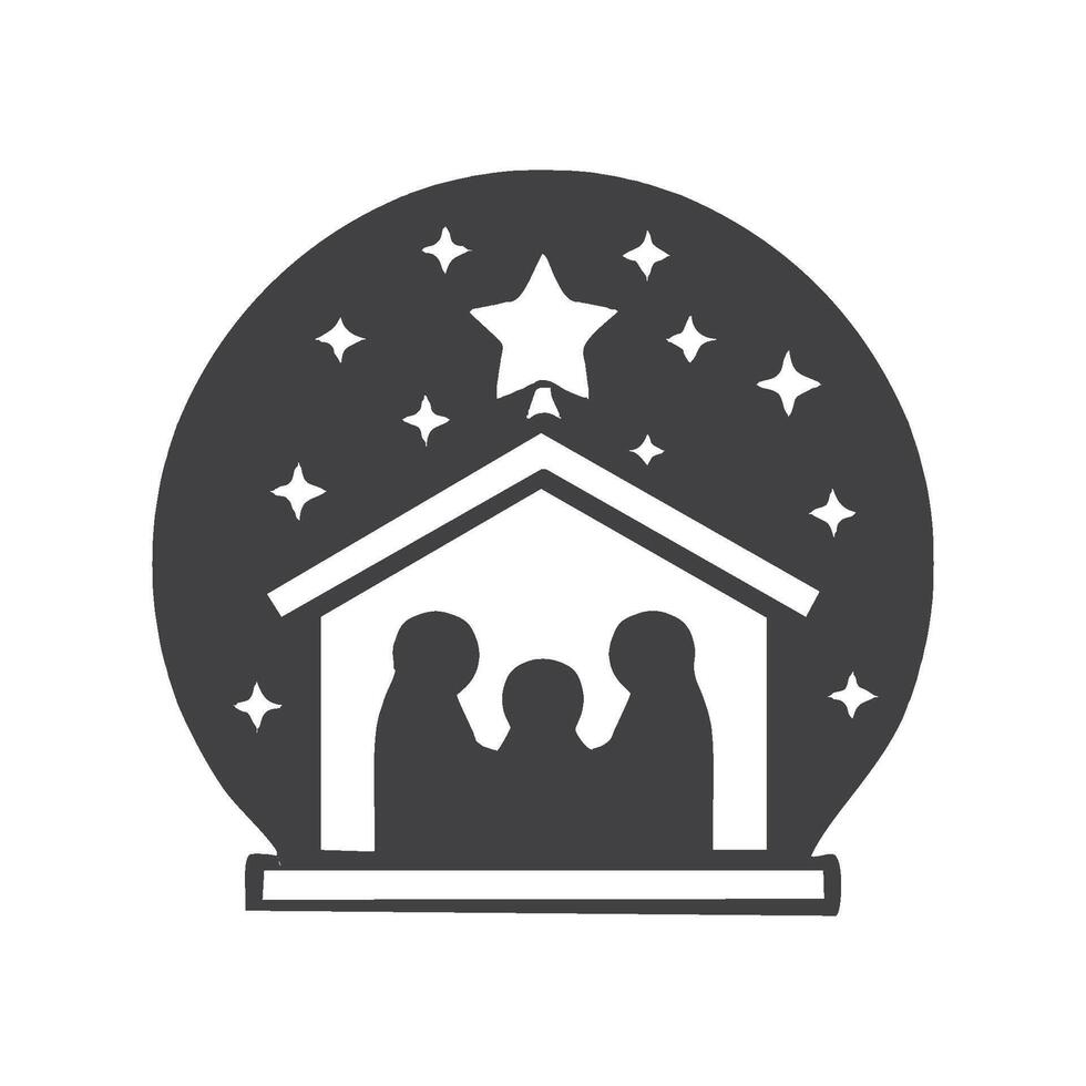 A simple, serene of baby Jesus in a manger vector