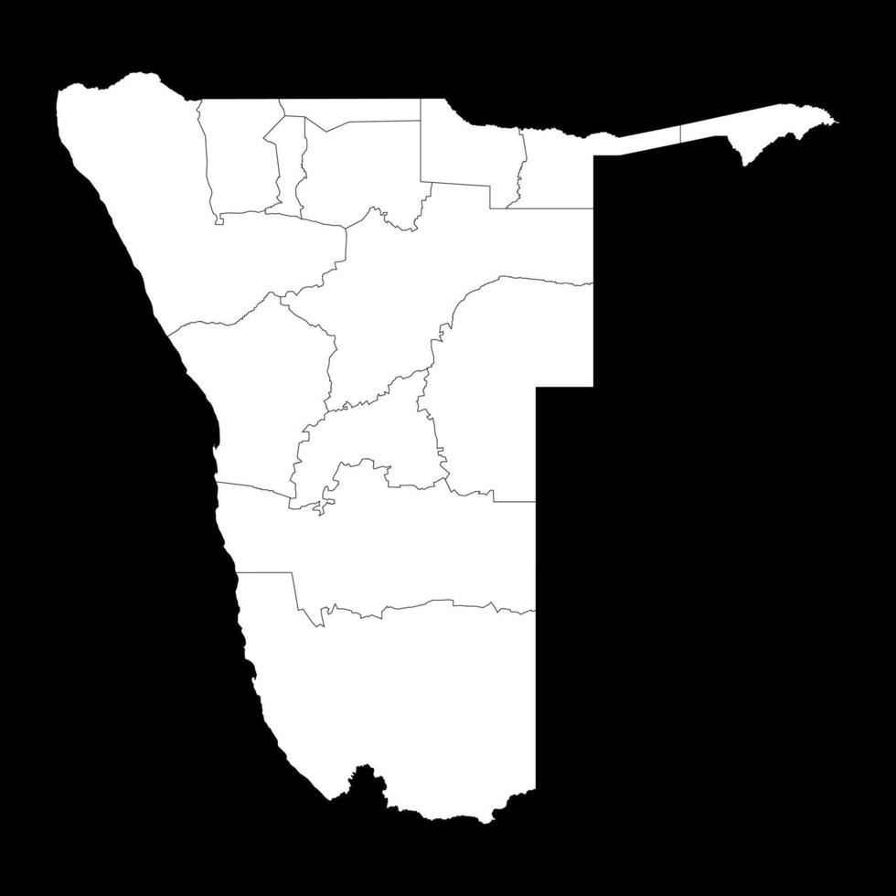 Namibia with administrative divisions. illustration. vector
