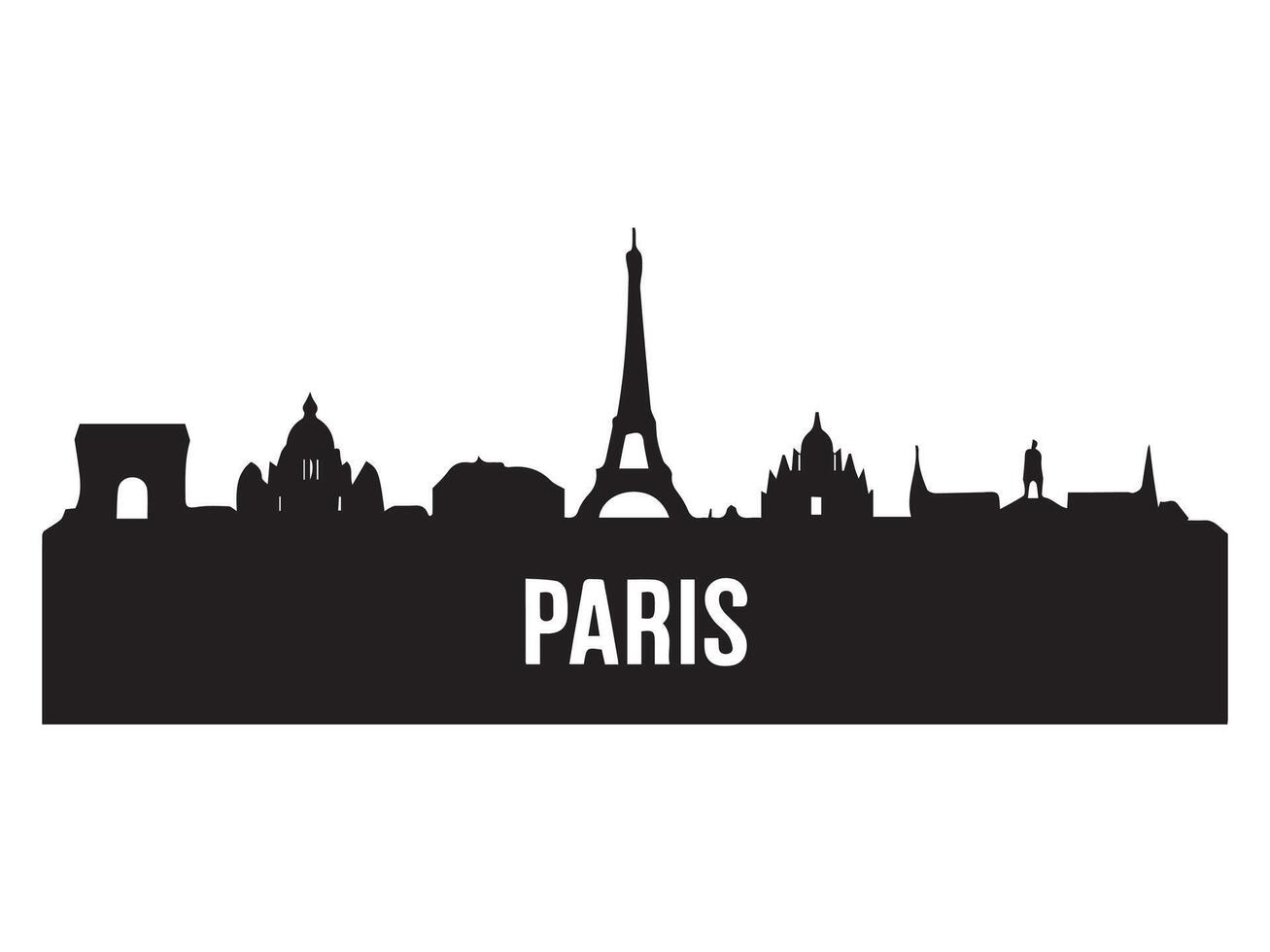 Paris skyline silhouette silhouette illustration vector