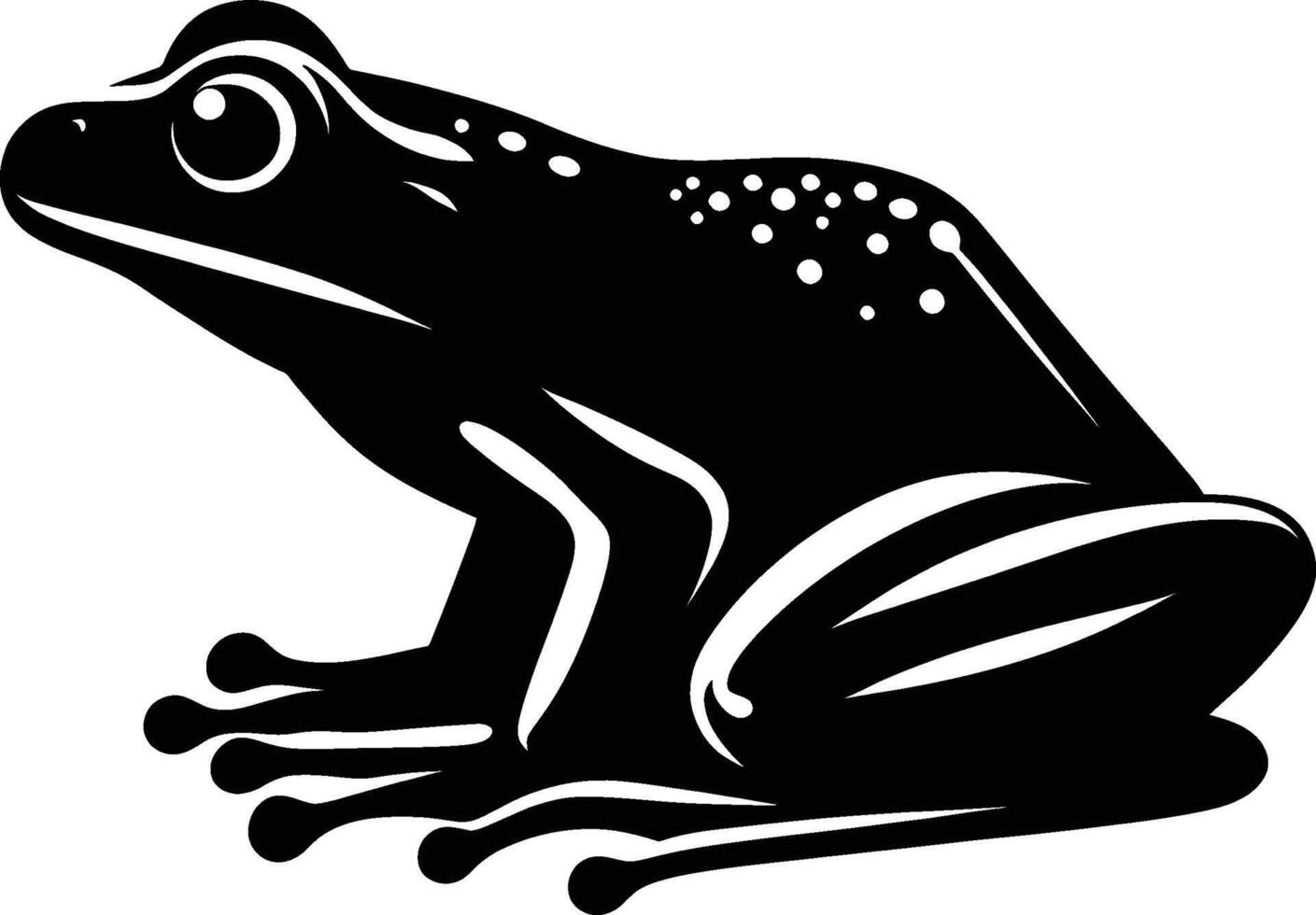 Simple Frog Silhouette on a White Background vector