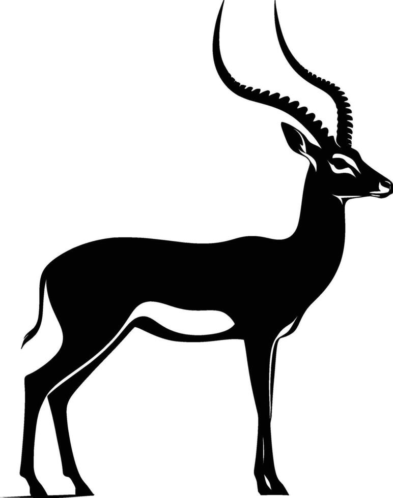 Impala Silhouette on White Background vector