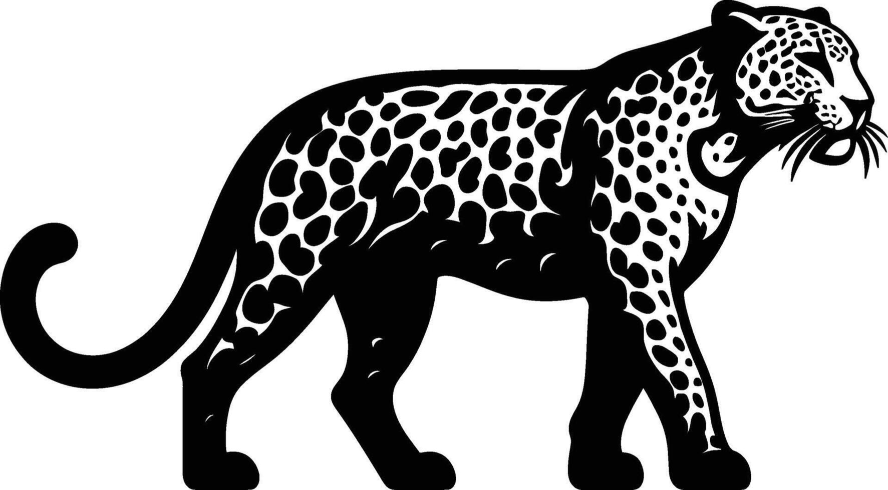 Leopard Silhouette on White Background vector
