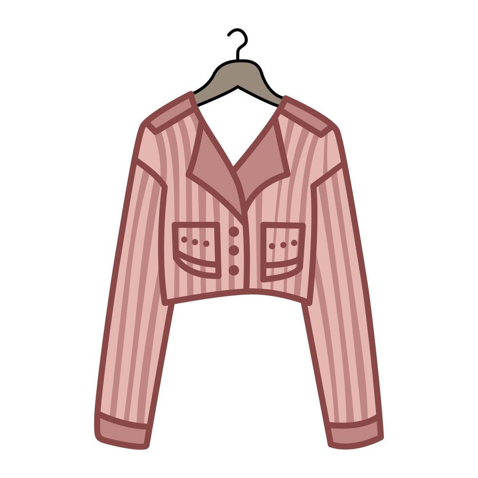 Stylish Jacket on a Hanger Clip Art for Fashion Designs vector