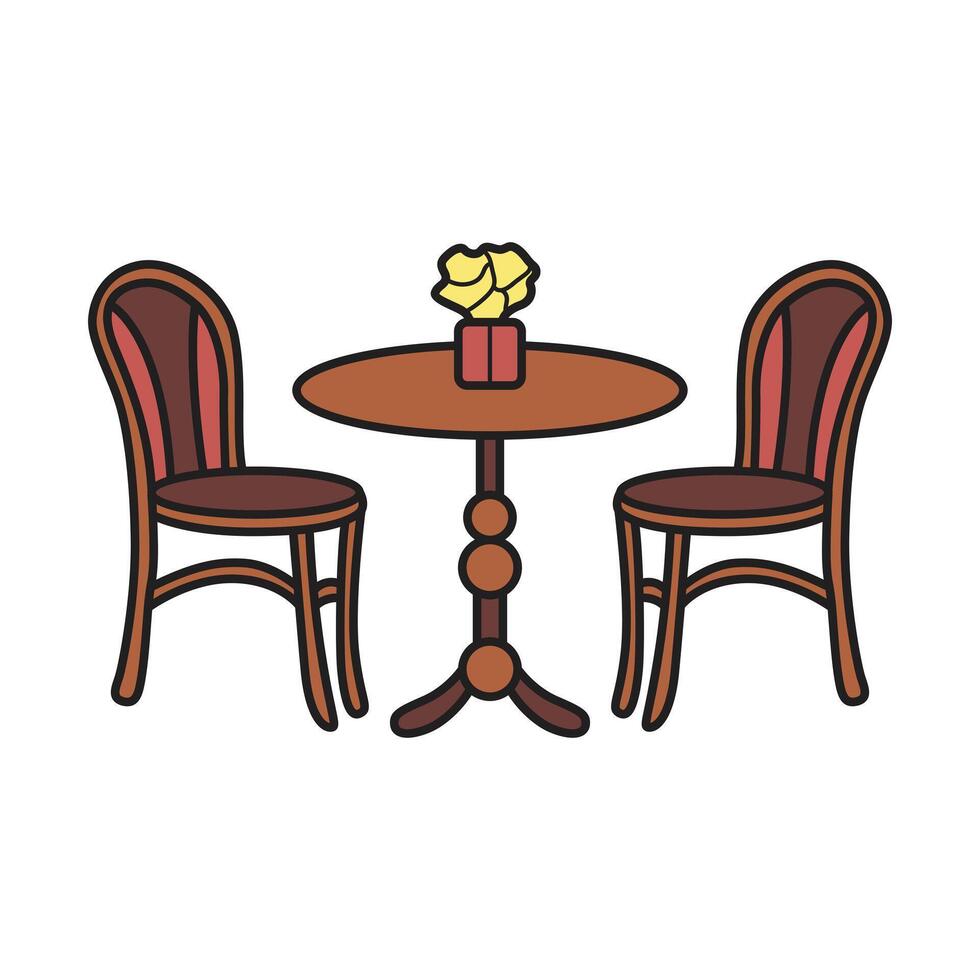 Stylish Chairs and Coffee Table Clip Art Collection vector