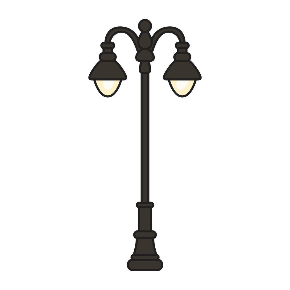 Charming Street Lamp Clip Art for Urban Designs vector