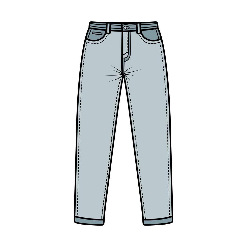 Trendy Jeans Clip Art for Fashion and Apparel Designs vector
