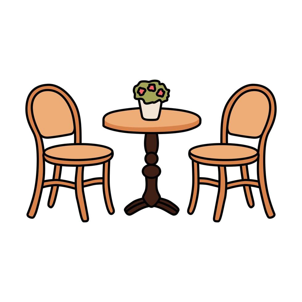 Stylish Chairs and Coffee Table Clip Art Collection vector