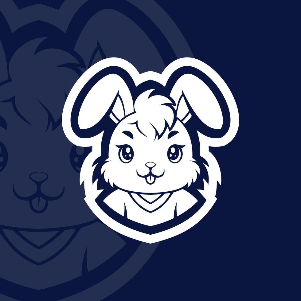Rabbit head mascot esport logo design illustration vector