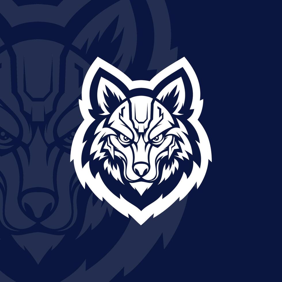 Wolf head mascot esport logo vector