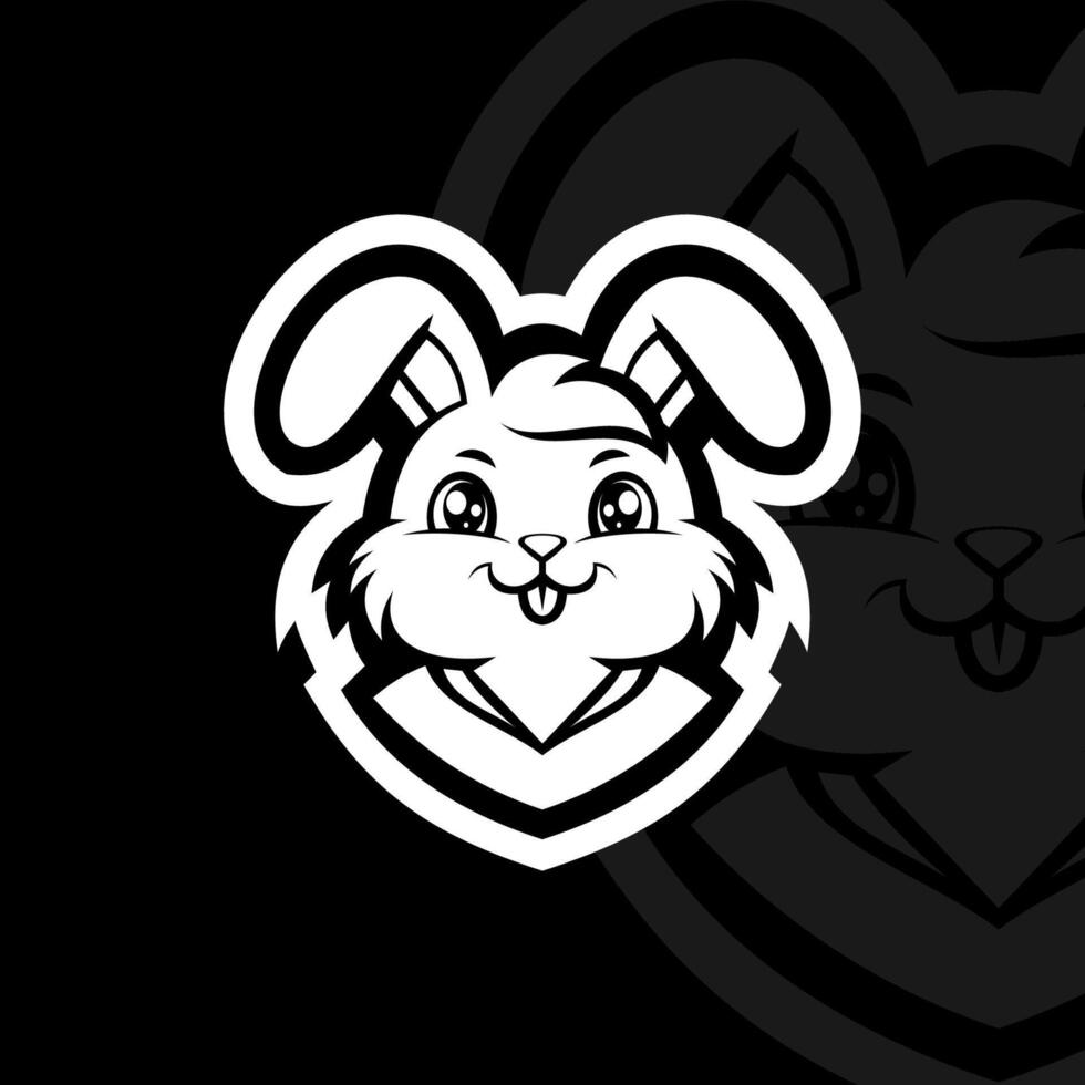 Cute rabbit mascot esport logo illustration vector