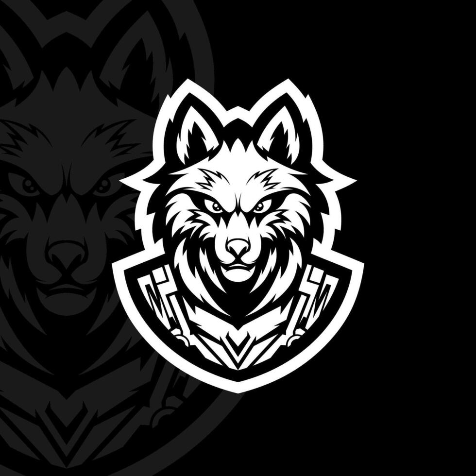 Wolf with armor mascot esport logo illustration vector