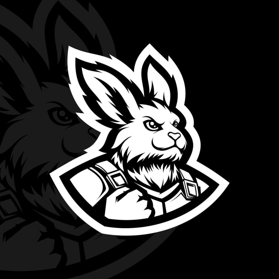 Bunny with armor mascot esport logo illustration vector