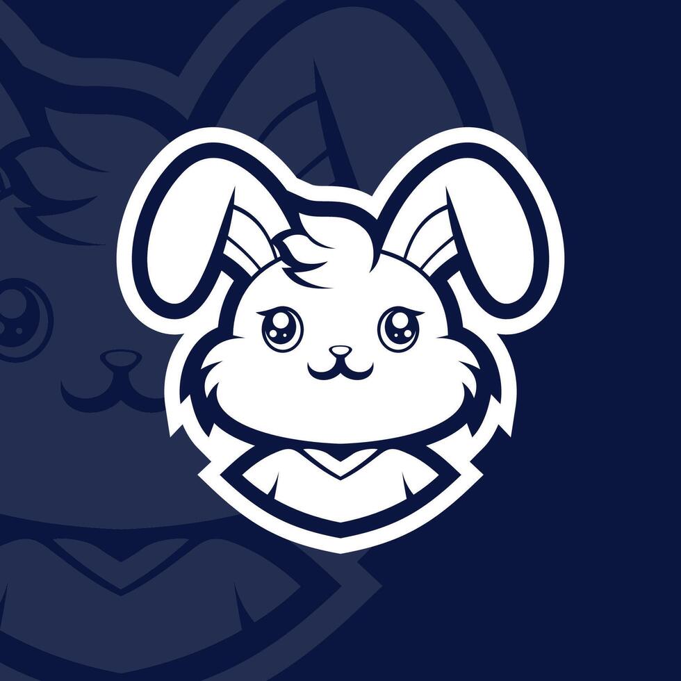 Cute bunny mascot esport logo character vector