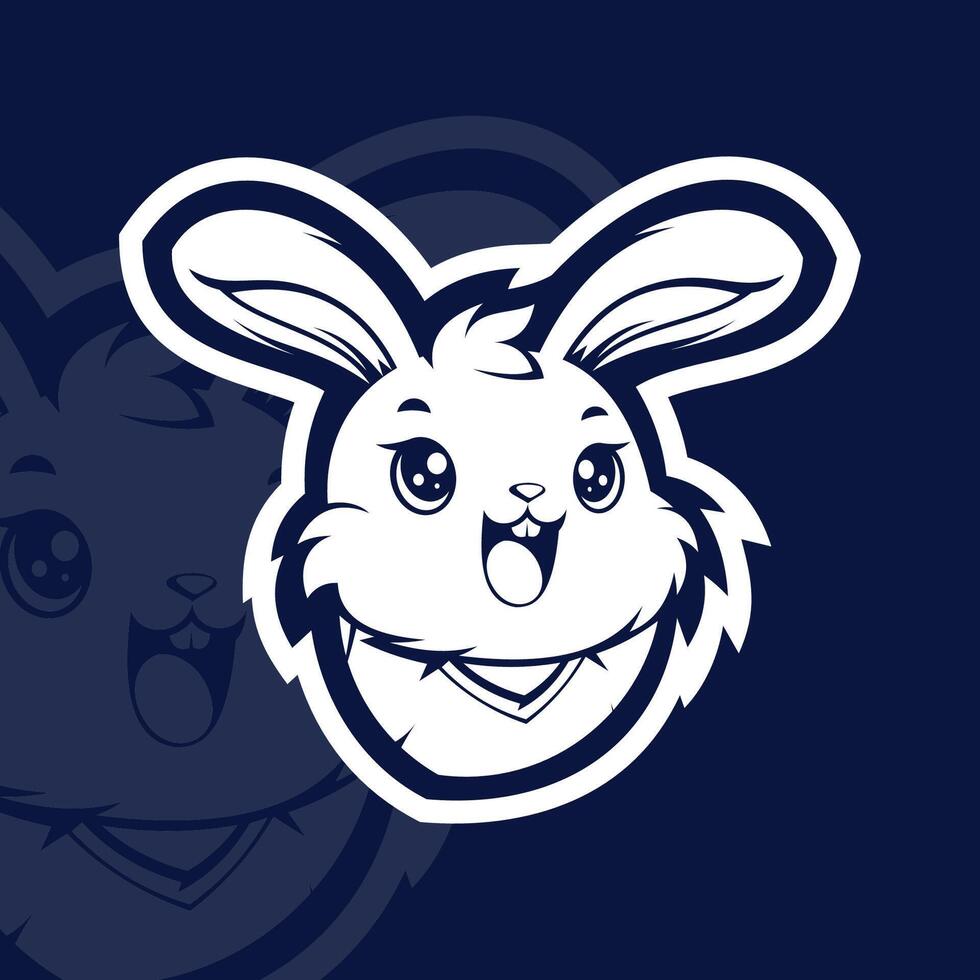 Cute rabbit mascot esport logo design illustration vector