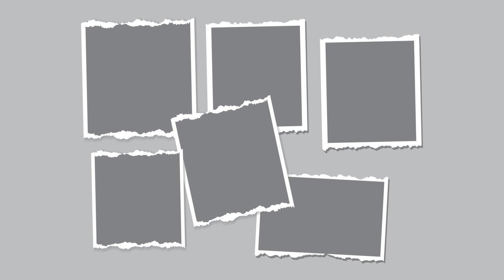 Photo frame set to add visual interest to your collages vector