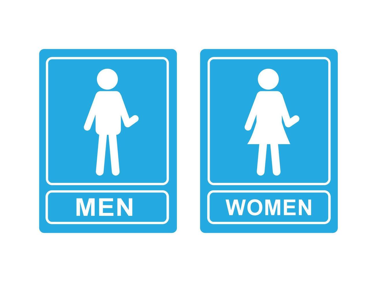 WC Sign. toilet icon. Both male and female figures blue background vector