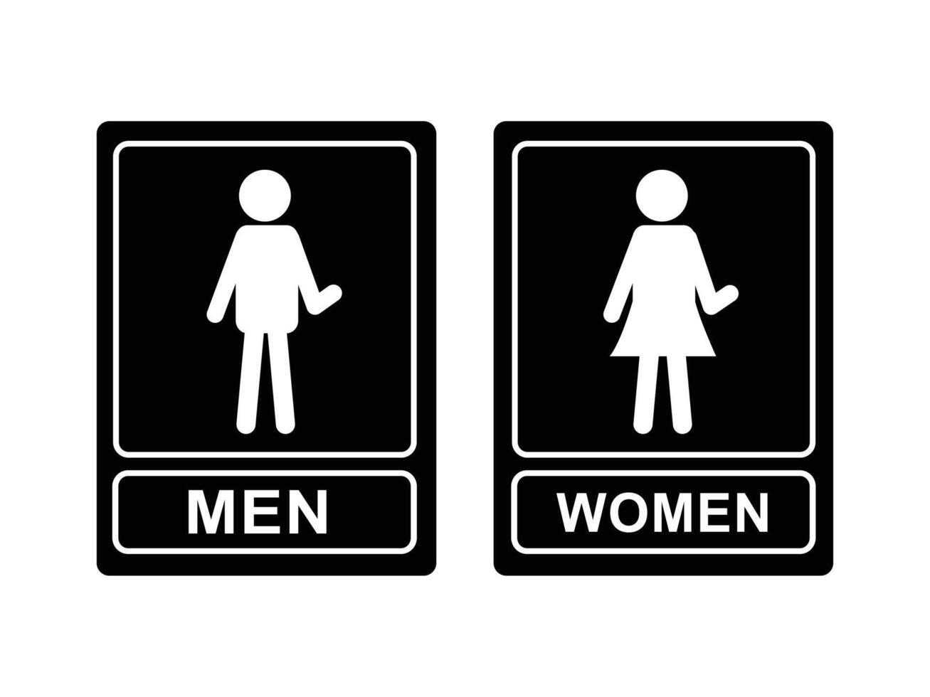 WC Sign. toilet icon. Both male and female figures black background vector