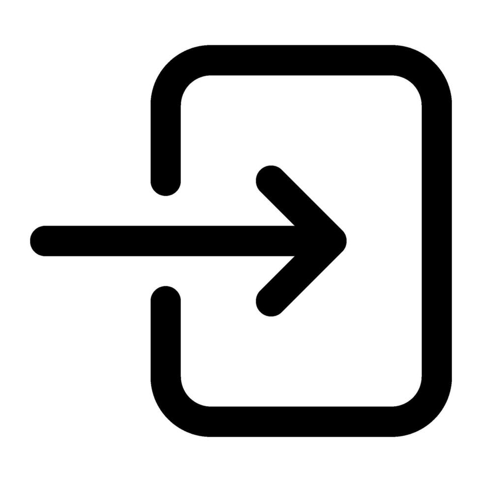 A black and white icon of an arrow pointing to the right vector