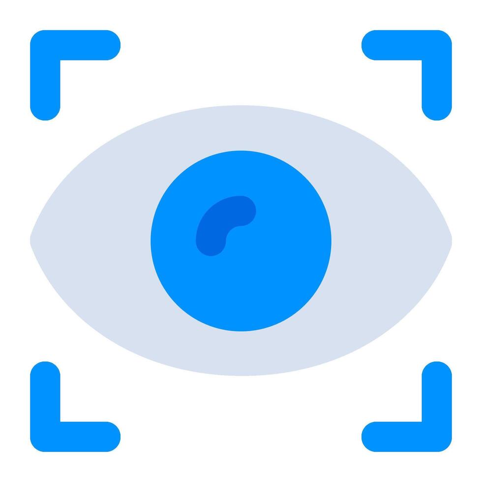 A blue eye with a white border around it vector