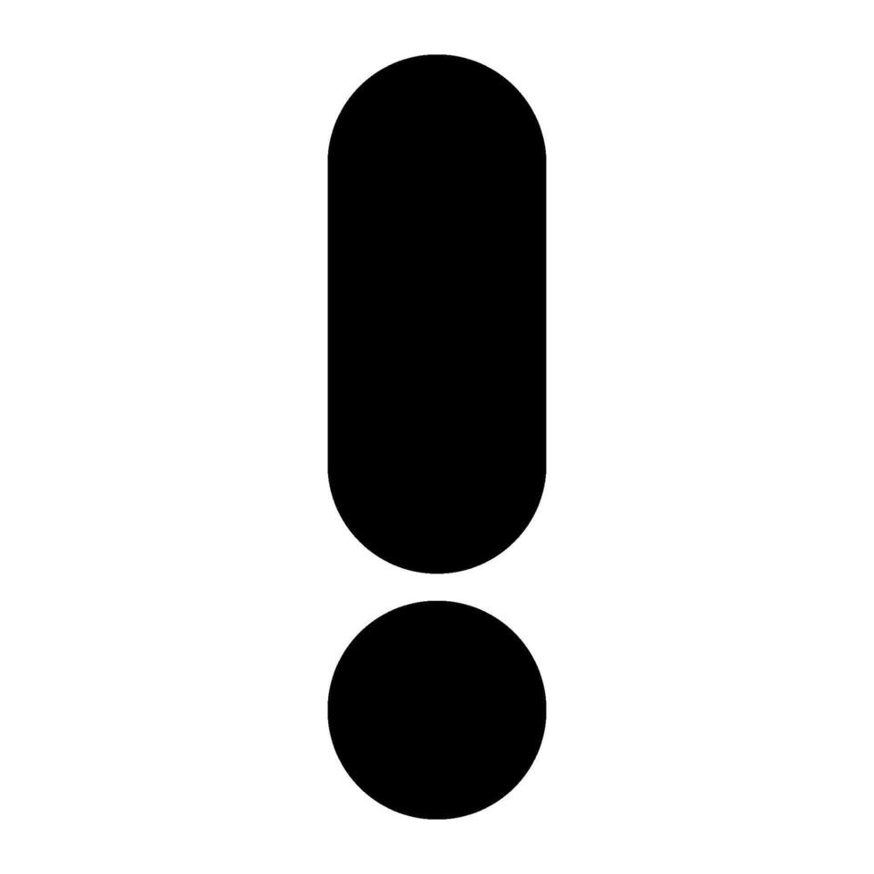 A black and white image of a black and white exclamation mark vector