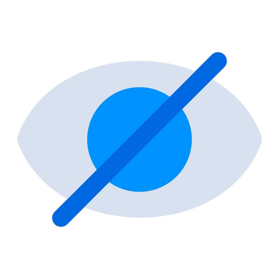 A blue and white eye with a no sign in the middle vector