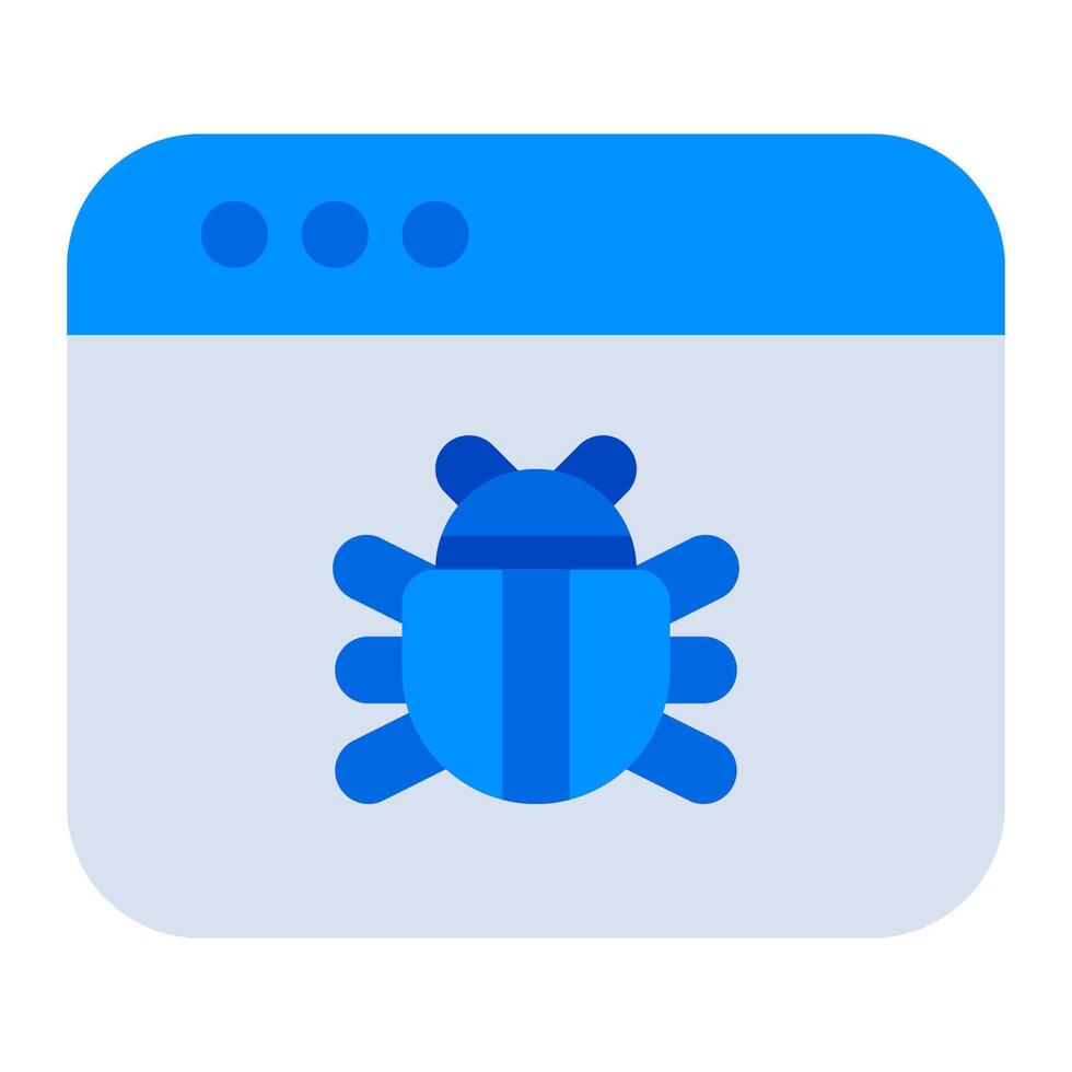 A blue bug icon on a white background vector