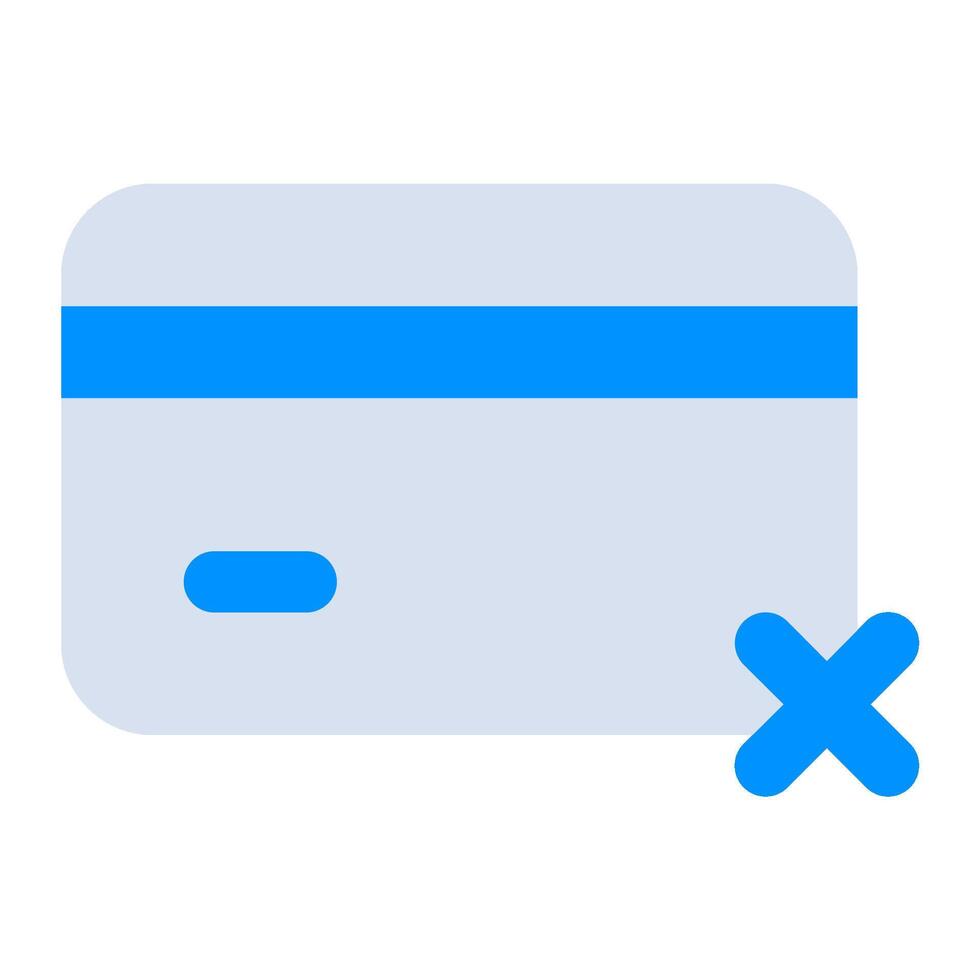 A credit card with a crossed out line vector