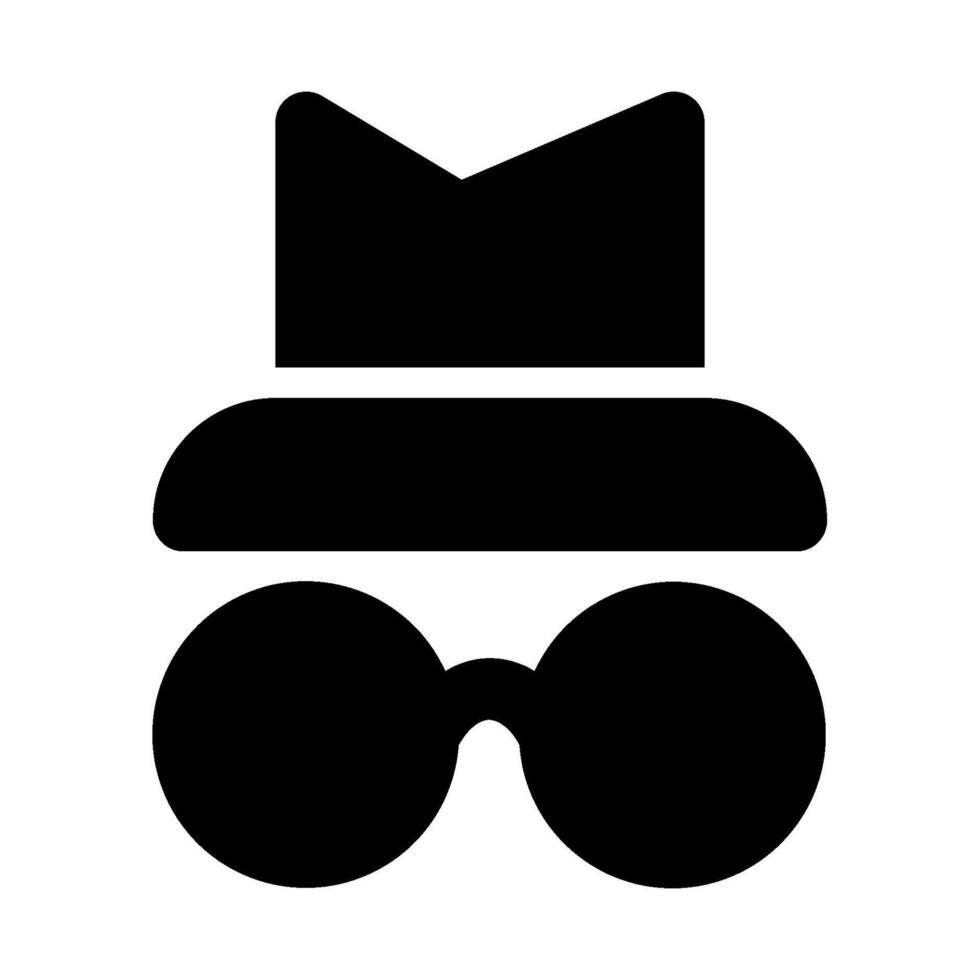 A black and white silhouette of a hat and sunglasses vector