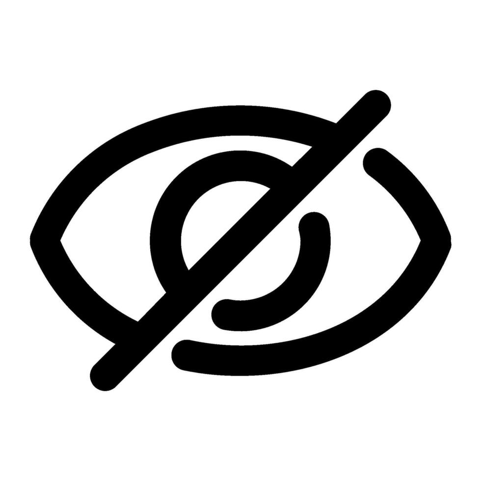 No eye icon illustration vector