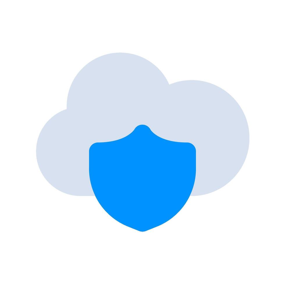 A cloud with a blue shield on top vector
