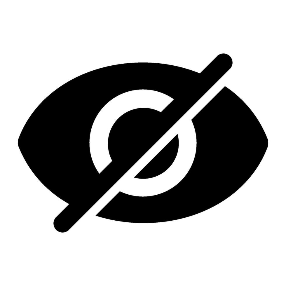 No eye icon illustration vector