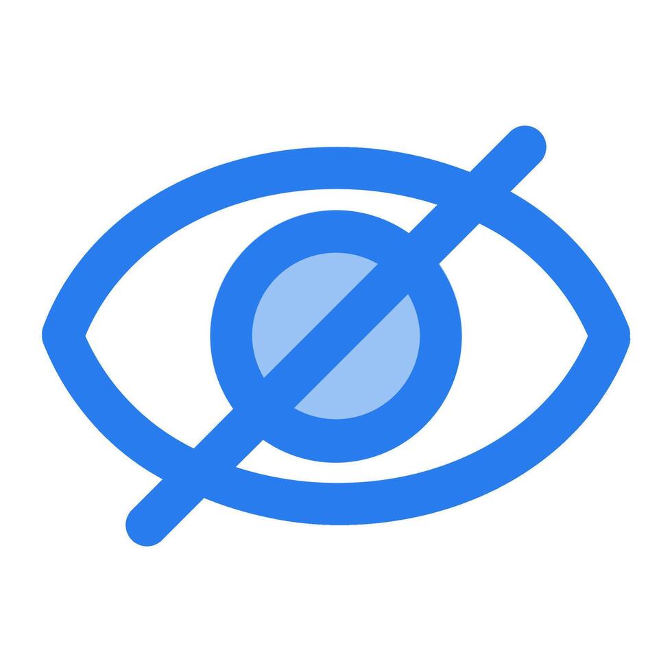 A blue eye with a no sign in the middle vector